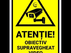 Semn pentru avertizare obiectiv supravegheat video